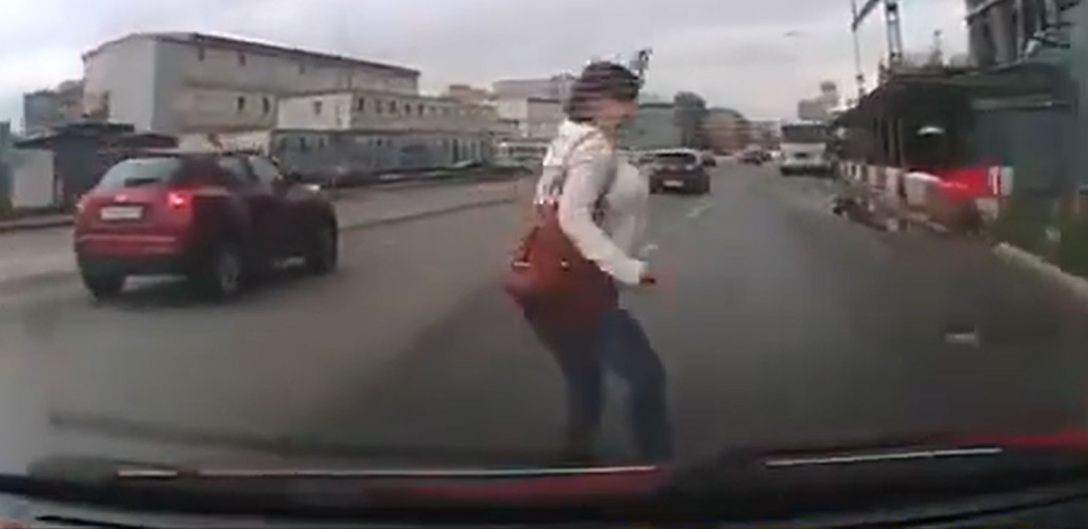 Female Pedestrian Struck by Dash Cam Vehicle