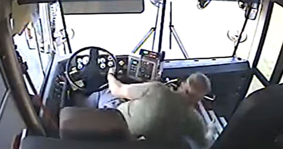 Bus Driver Without Seat Belt Crashes Into Home