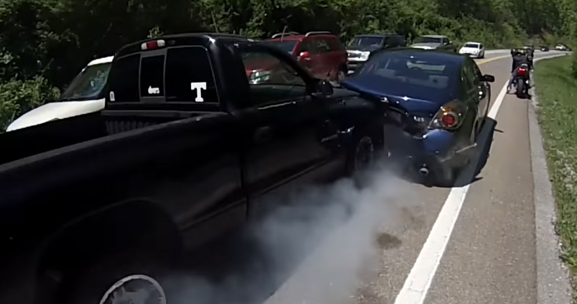 Close Call: Biker Almost Killed in Accident